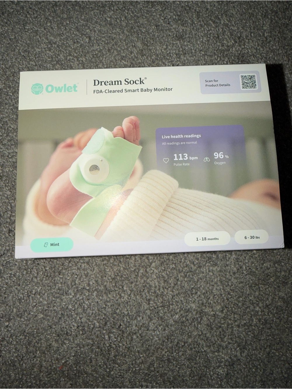 Owlet Dream Sock Baby Monitor - Mint